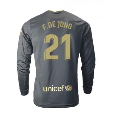 Billiga Fotbollströjor FC Barcelona Frenkie de Jong 21 Borta tröja 2020/21 Långärmad
